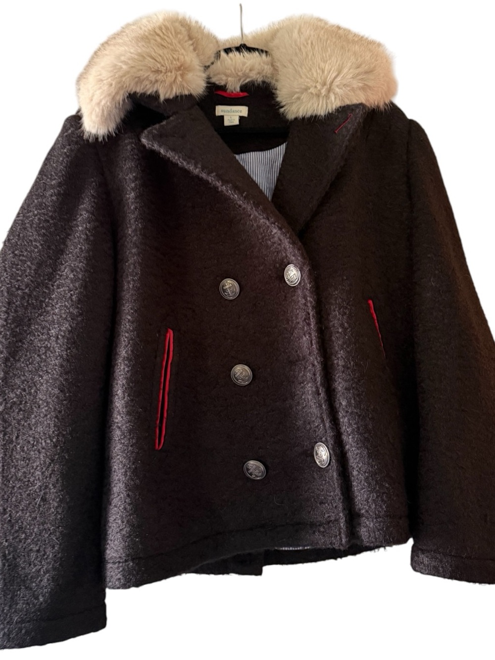 Sundance New Horizons Peacoat with Faux Fur Collar